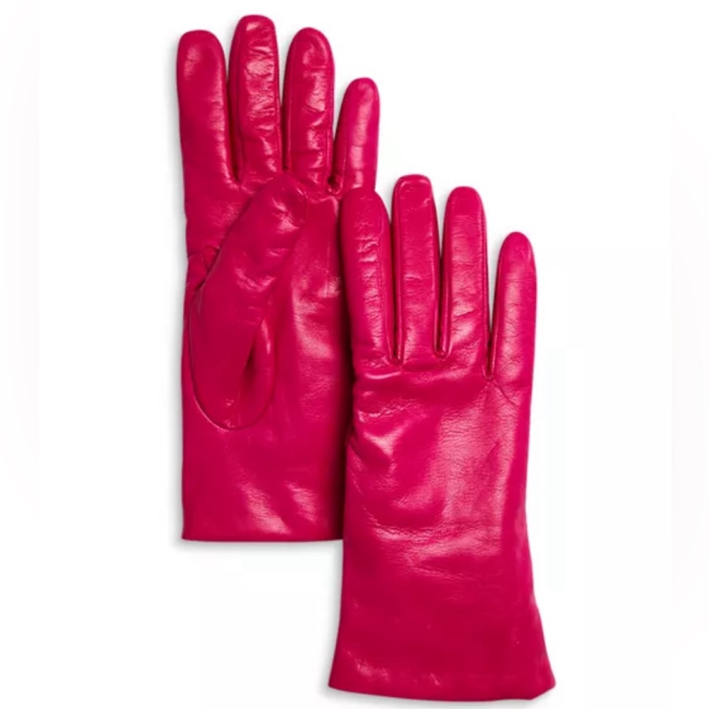 Pink Cashmere Lined Short Gloves